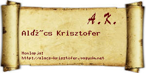 Alács Krisztofer névjegykártya