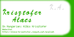 krisztofer alacs business card