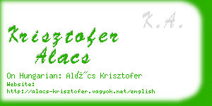 krisztofer alacs business card